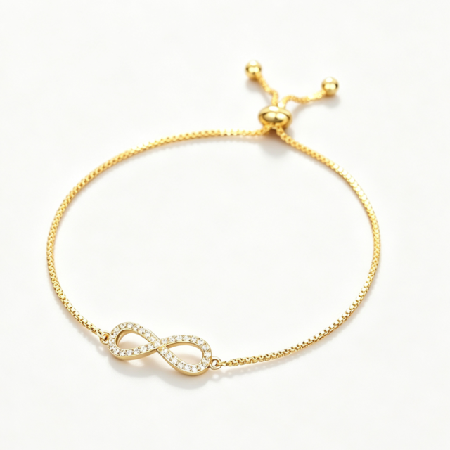 Beleeam Delicate Lyra Mobius Crystal Bracelet for Women 8''