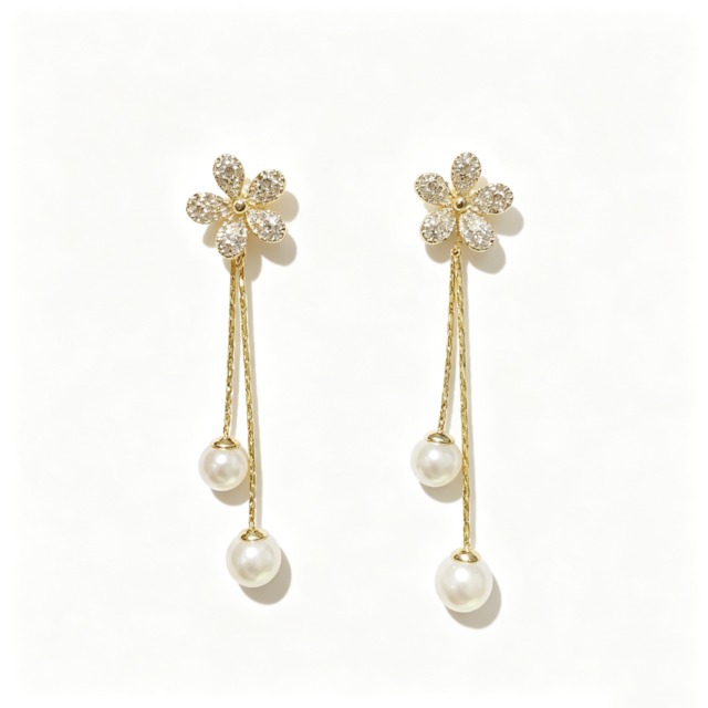 Beleeam Radiant Solene Blue Floral Ceramic Earrings