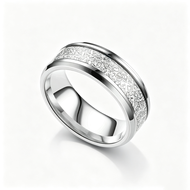 BELEEAM Iced-Out Cuban Link Ring – Silver Tone