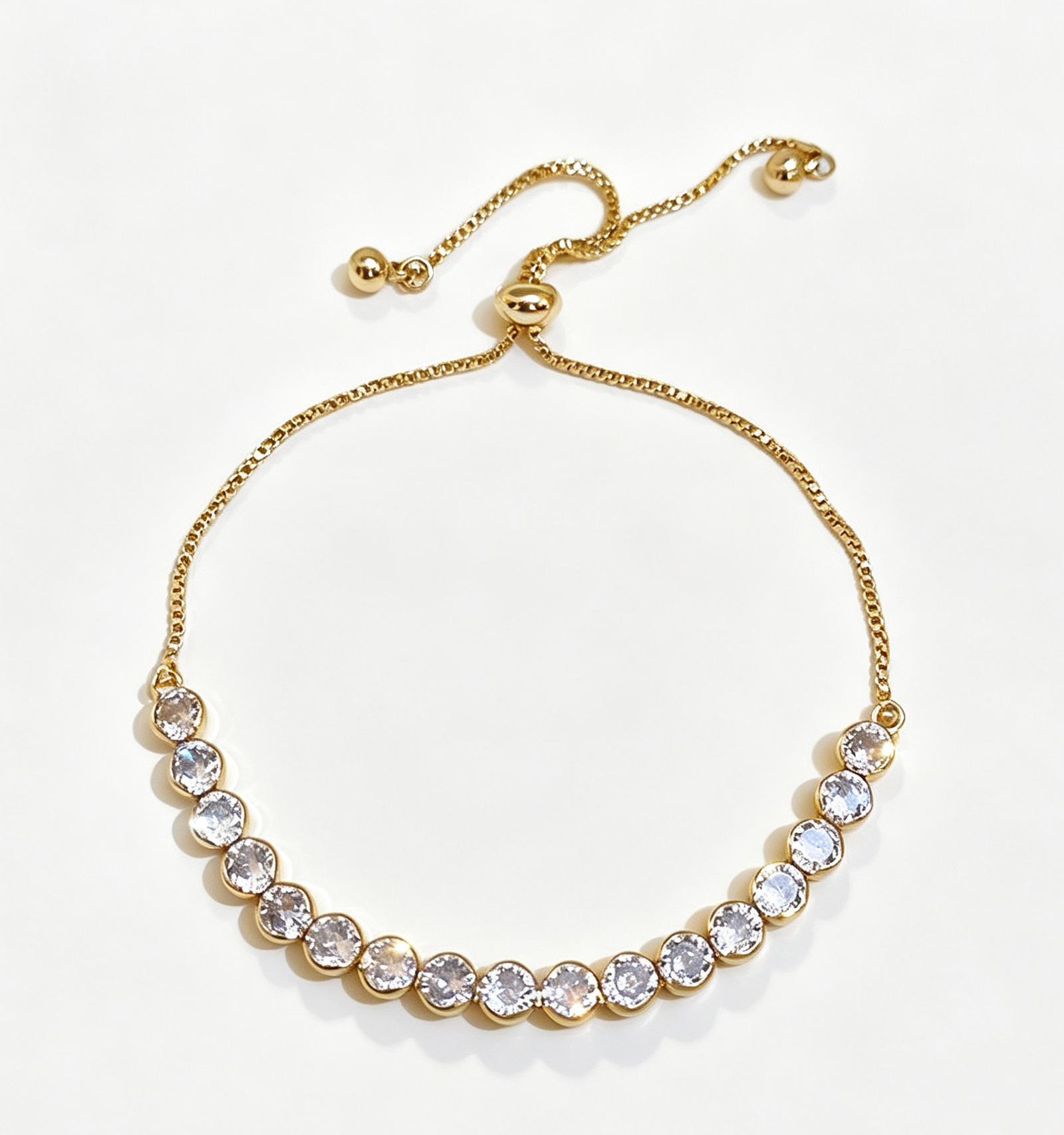 Beleeam inlay Zircon diamond inlaid ins wave style adjustable Minimal Pave Bracelet for Women