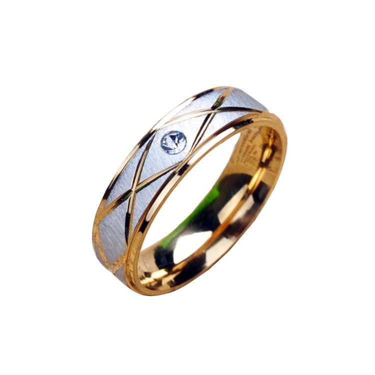 BELEEAM Two-Tone Geometric Band Ring – Gold & Silver Tone