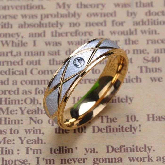 BELEEAM Two-Tone Geometric Band Ring – Gold & Silver Tone - Image 7
