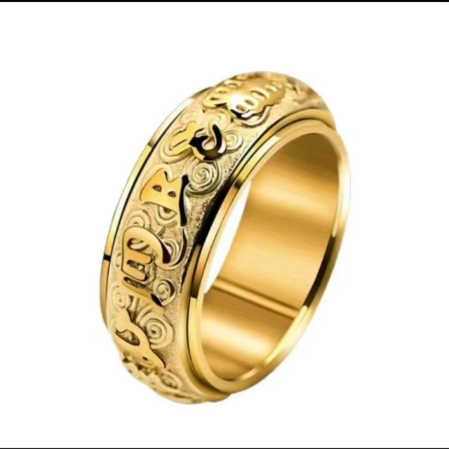 BELEEAM Ornate Spinner Ring Set – Gold & Silver Accents, 2 Pieces