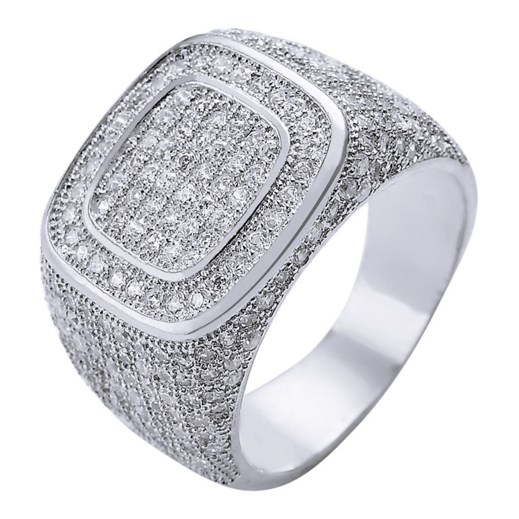 Beleeam Rings for Men - Pinky Ring Iced out Cubic Zirconia 14K Gold Plated Anillos Para Hombre Signet Band Mens Jewelry - Image 5