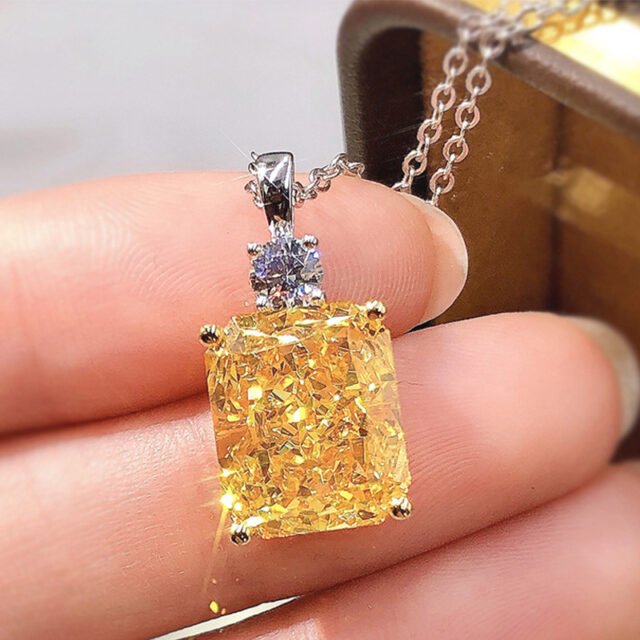Beleeam Artisan Solene Yellow Crystal Necklace for Women