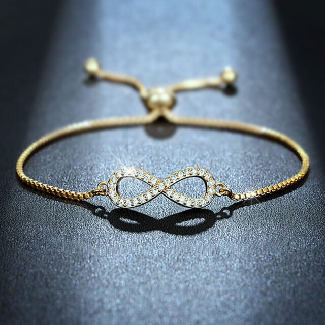 Beleeam Delicate Lyra Mobius Crystal Bracelet for Women