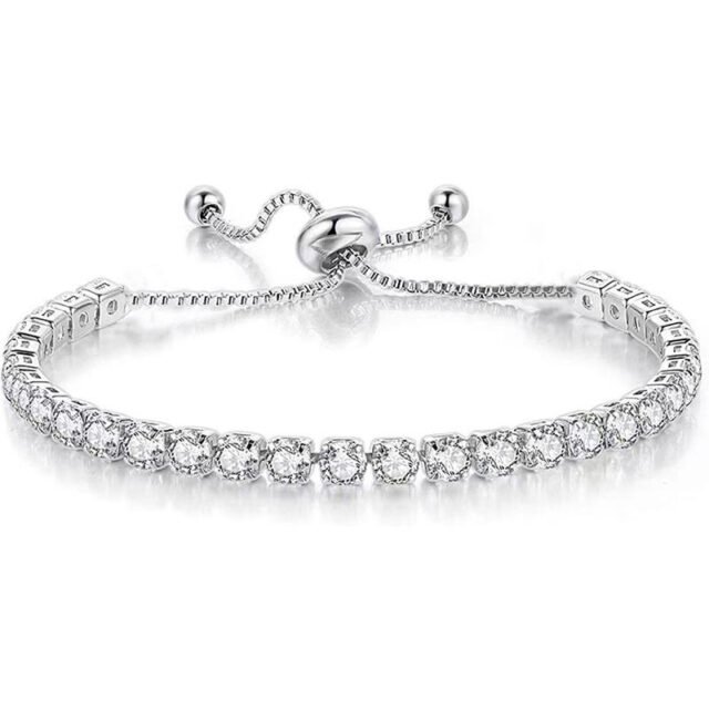 Beleeam Delicate Elara Minimal Crystal Tennis Bracelet for Women