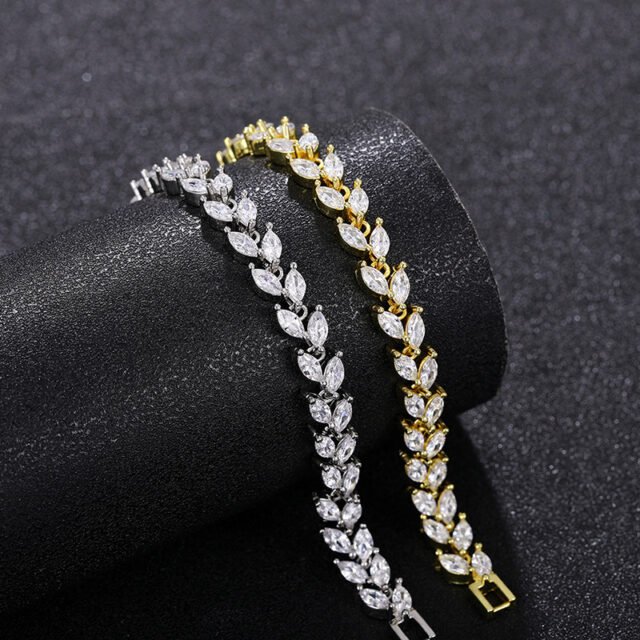 Beleeam Delicate Vivia Marquise Leaf Bracelet for Women