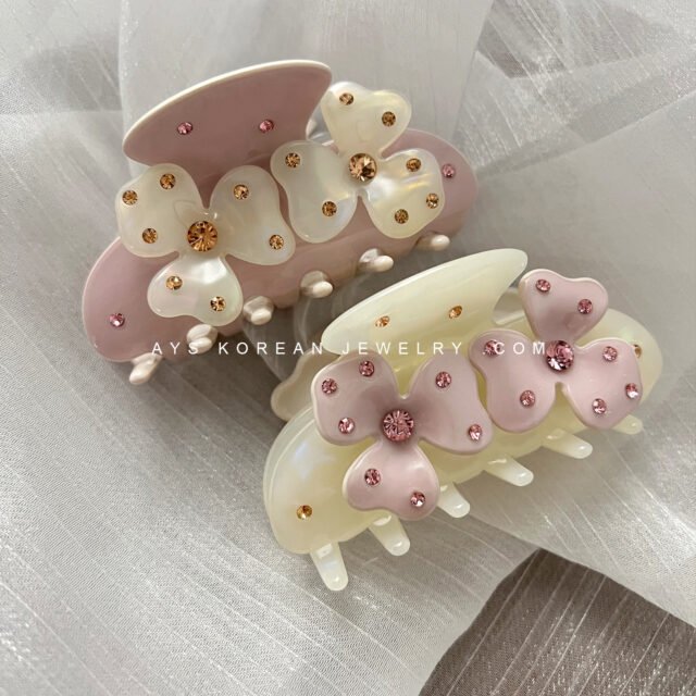 Beleeam Dreamy Solene Pink Floral Acetate Clip for Women
