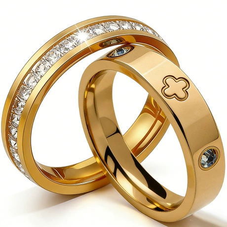 Women's Clover Titanium Steel Ring - Modern Luxe 18K Gold Plated | Aurelia Collection