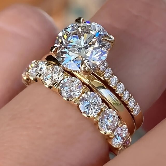 Beleeam Luminous Luna Three Piece Bridal Stack for Women