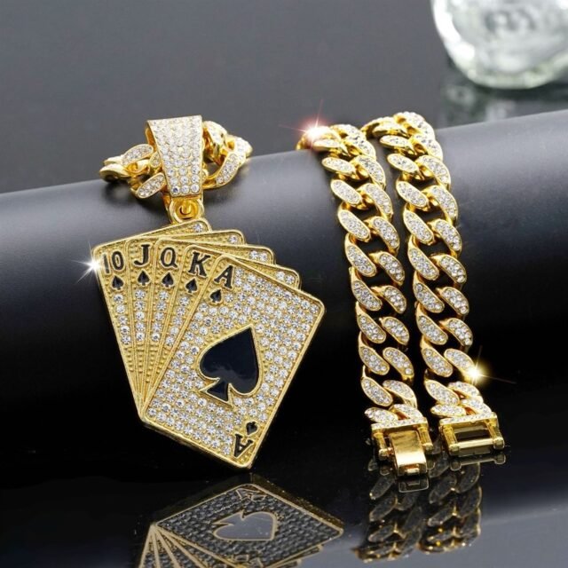 Hiphop 10JQKA necklace 20’’ Jewelry - Vintage Inspired Fashion Finish | Vivia Collection 24‘’